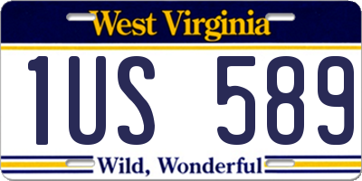 WV license plate 1US589