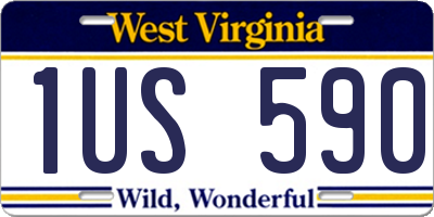 WV license plate 1US590