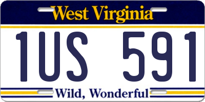 WV license plate 1US591