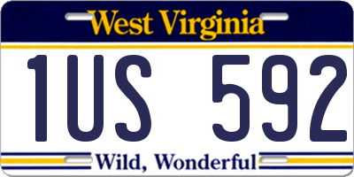 WV license plate 1US592