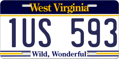 WV license plate 1US593