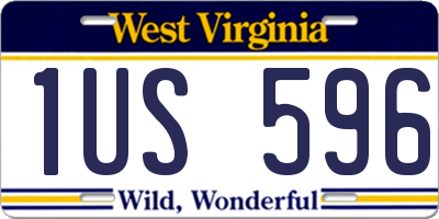 WV license plate 1US596
