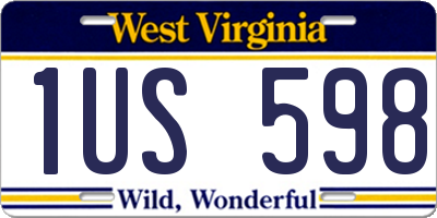 WV license plate 1US598