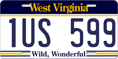 WV license plate 1US599