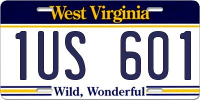 WV license plate 1US601