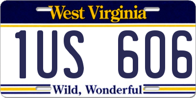 WV license plate 1US606