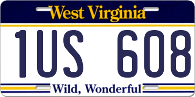 WV license plate 1US608