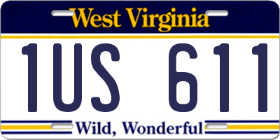 WV license plate 1US611