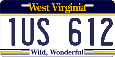 WV license plate 1US612
