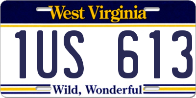 WV license plate 1US613