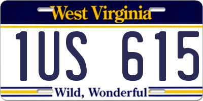 WV license plate 1US615