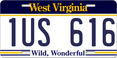 WV license plate 1US616