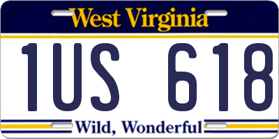WV license plate 1US618