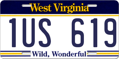 WV license plate 1US619