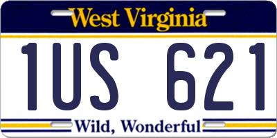 WV license plate 1US621