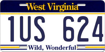 WV license plate 1US624