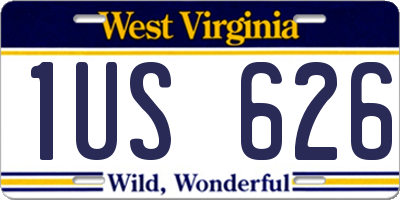 WV license plate 1US626