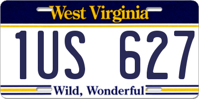 WV license plate 1US627