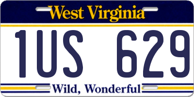 WV license plate 1US629