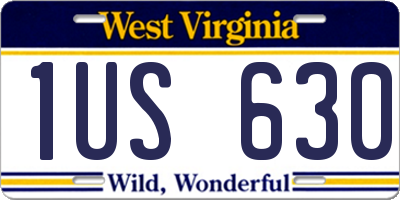 WV license plate 1US630