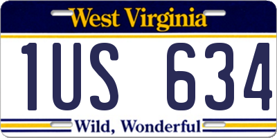 WV license plate 1US634