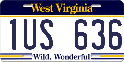 WV license plate 1US636