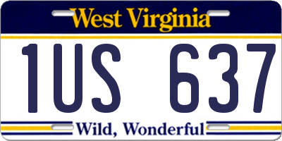 WV license plate 1US637