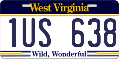 WV license plate 1US638