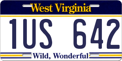 WV license plate 1US642