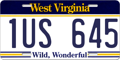 WV license plate 1US645