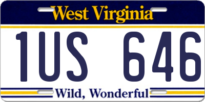 WV license plate 1US646