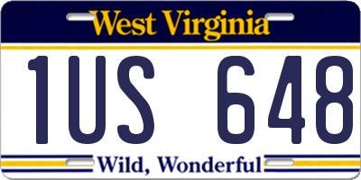 WV license plate 1US648