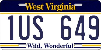 WV license plate 1US649