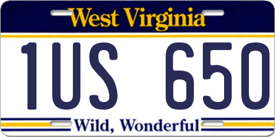 WV license plate 1US650