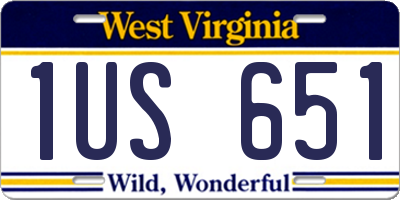 WV license plate 1US651