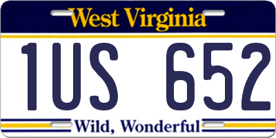WV license plate 1US652