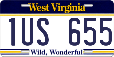 WV license plate 1US655