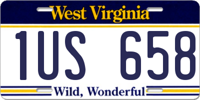 WV license plate 1US658