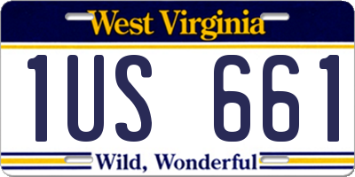WV license plate 1US661
