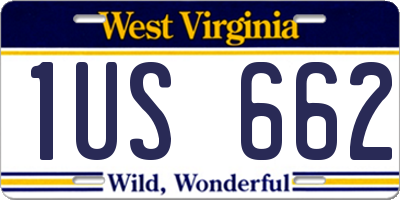 WV license plate 1US662