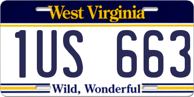 WV license plate 1US663