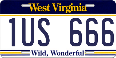 WV license plate 1US666