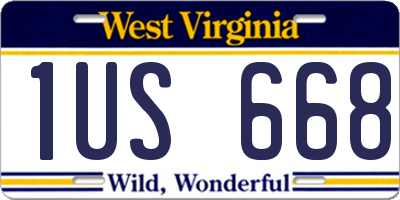 WV license plate 1US668