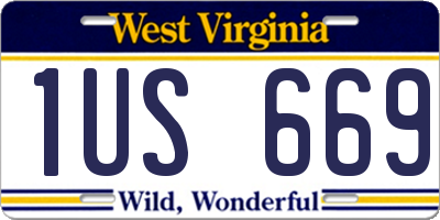 WV license plate 1US669