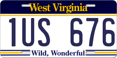 WV license plate 1US676