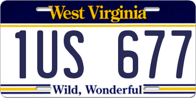 WV license plate 1US677