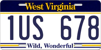 WV license plate 1US678
