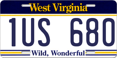 WV license plate 1US680