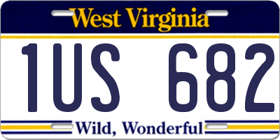 WV license plate 1US682