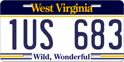 WV license plate 1US683